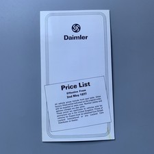 Daimler 1977 Price List –