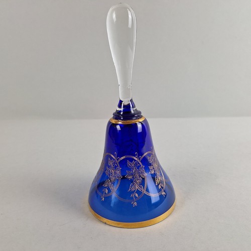 Tischglocke glas blau mit - blau,