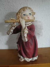 Musikengel Advent Engel mit Federflügel Weihnachts deko rot 20 cm