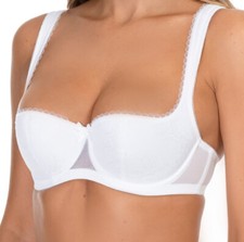 Balconette BH weiß Halbschale leicht gepolstert Hochzeit Dirndl Trachtenmode