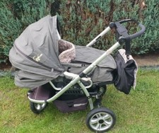 Gesslein Kombikinderwagen F3 , mit viel Zubehör , 3 rädrig , luftbereift ,grau
