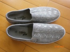 Casa Mia leichte Damen Stoff Schuhe Slipper Schlupfschuh hell grün Gr. 38
