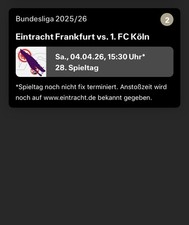 2 Tickets Eintracht Frankfurt