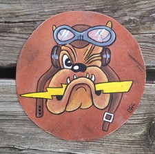 Handgemalter Retro  US Patch aus Leder für die A2 Fliegerjacke Bomberjacke usw