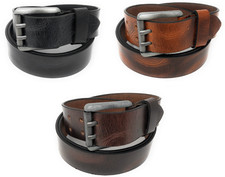 Echt Leder Gürtel Herren Damen Ledergürtel Schwarz 4cm für Anzug, Jeans Kürzbar