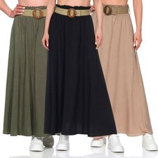 Hailys Damen Maxi Viskose Rock