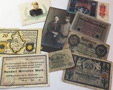 alte Geldscheine 1.WK Notgeld Kaiserreich Soldat Ausrüstung DR 2.WK v211