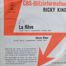 7" 1976 CBS PROMO IN MINT- ! RICKY KING :  La Reve