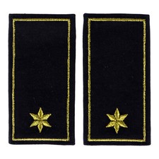 Schulterschlaufen 1 Stern gold + Paspel