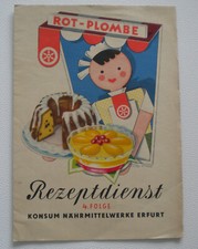 Rot-Plombe Rezeptedienst Konsum Nährmittelwerk Erfurt Verlag für die Frau 