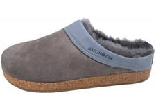 Haflinger Snowbird Hausschuh Clog Lammfell Leder Anthrazit Grau 713015-4