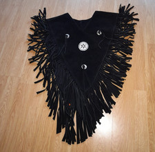 Poncho mit Fransen / Wildleder  gr. Unisex  - Western - Country etc....