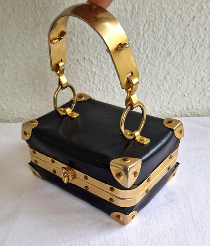 Handtasche schwarz messing - handtasche,