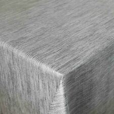 Wachstuch Tischdecke Robuste Leinen Prägung Hellgrau Größe wählbar Eckig