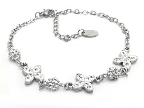 Edelstahl armband blüte mit - edelstahl,