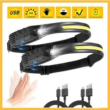 2 Stk Stirnlampe COB+LED