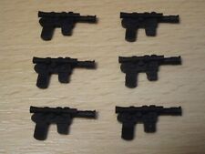 6x Han Solo Repro Blaster schwarz - Star Wars Waffe f. vintage Kenner Figuren