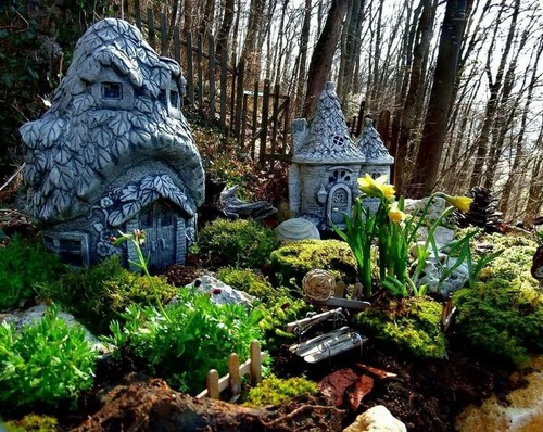 Gartenfigur feenhaus haus - feenhaus,