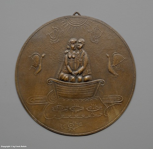Bronze plakette relief - bronze,