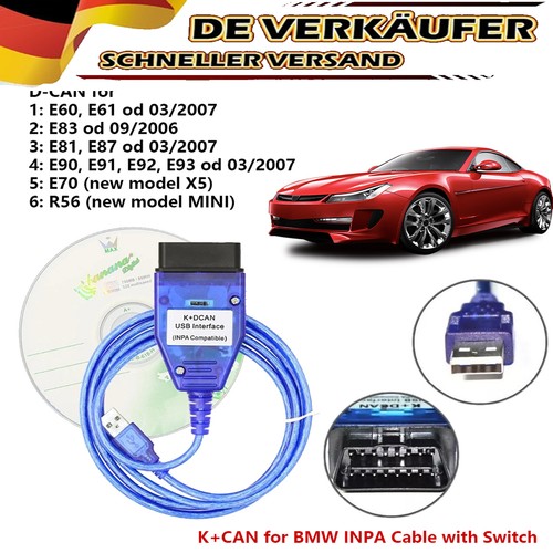 Für bmw inpa - k+dcan, obd2