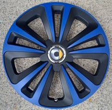 4 Alu-Design Radkappen TERRA RING schwarz/blau 15 Zoll Smart