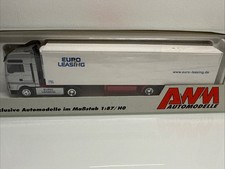 O414 Modellauto 1:87 AWM MAN „Euro Leasing“ 51316.2 Lkw Koffersattelzug H0