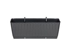 Balkonkasten Blumenkasten mit Wasserspeicher 50 cm Halterung Rattan Kunststoff 