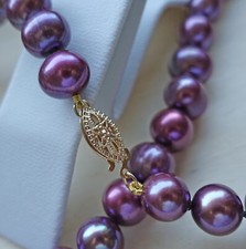 Neu Perlen Collier Kette 14Kt