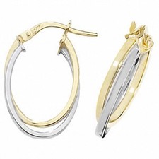 Gold Creolen Ohrringe Punze