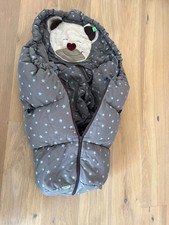 kleiner Mucki Fußsack 0-6 Monate, Odenwälder BebyNest Muckisack Winter warm grau