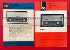 2 x DDR Reklame Prospekt Blatt Radio 1960/66 Capri Großsuper Bernau    ( F22735