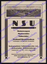 Motorrad NSU Fabrikansicht Neckarsulm Zweirad Fahrrad Wickenhäuser München 1925