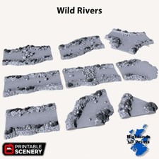 Wild River Scatter Terrain Tabletop Gaming DnD 3DPrint 32/28/20/15/10