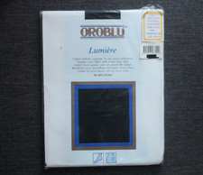 Vintage OROBLU Lumiere Strumpfhose blickdicht Gr. 38-40 Marine 40 den Neu OVP