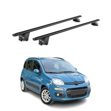Dachträger Grundtäger für Fiat Panda III 2012-2025 100kg Alu Schwarz 2 tlg ABE