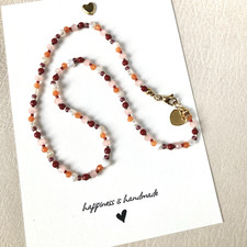 FEINE Kette LINNE / Naturstein- und Süßwasserperlen / Choker / gold / Halskette