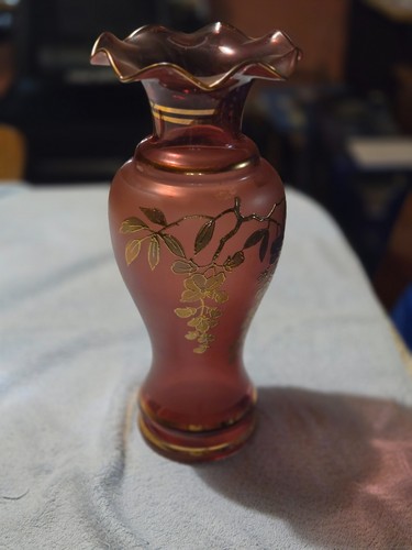 Bohemia glass vase - glass, rot
