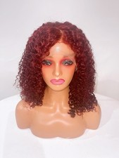 100 % reines Echthaar SDD 13x4 Lace Frontal 99J Farbe 14 Zoll Klavier Pixie Perücke