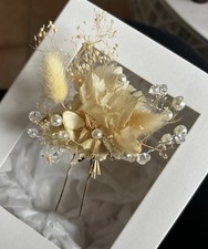 Brautschmuck Hochzeit Boho Perlen Haarnadel Trockenblumen Lykke&You