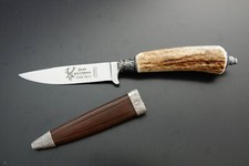 Trachtenmesser Jagdnicker Hirschgriff Schnupftabakdose mit Lederscheide