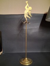 Adventskranz Ständer Weihnachtskranzhalter Messing Vintage Engel mit Trompete 