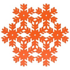Orange filz schneeflocke - orange,