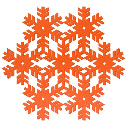 Orange filz schneeflocke - filz,