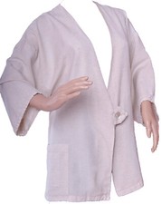 Jacke mit einem großem Knopf und ohne Kragen Leinen Lagenlook