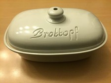 Brottopf mit Deckel Weiß Keramik Steingut Steinzeug Brot Topf Brotbacken Backen