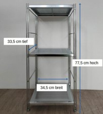 Regal Metall mit 3 Lochblechböden 77,5 cm hoch 34,5 cm breit 33,5 cm tief