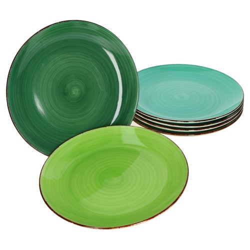 6er set essteller flach green - flach,