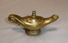 Kanne Kännchen mit Deckel aus massivem Messing 13cm lang Top Zustand