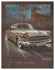 OPEL KAPITÄN 1956 POSTER mit GROSS-FORMAT 80 x60 cm !  SEHR SELTEN !!