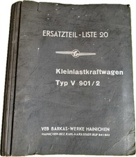 Framo V901 /2 Ersatzteil-Liste 20 Ersatzteilkatalog 1956 Barkas